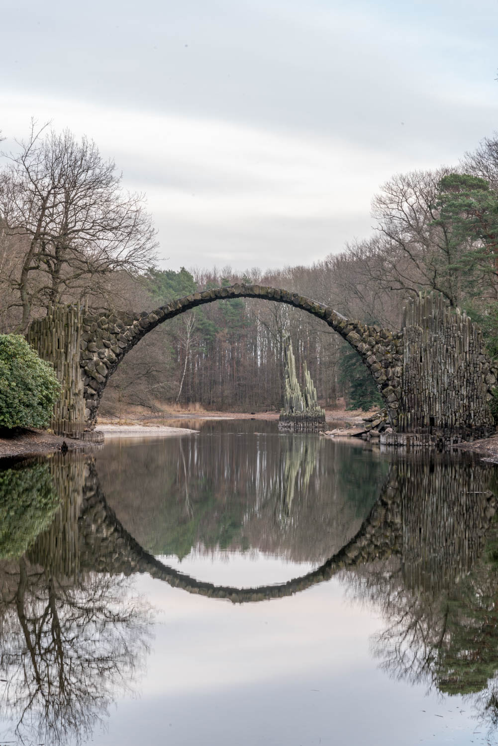 The superb circle bridge in Germany referred to as Rakotzbrücke